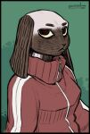  2020 anthro beastars breasts brokenmojo brown_body brown_fur clothed clothing domestic_rabbit female fur kyuu_(beastars) lagomorph leporid looking_at_viewer mammal oryctolagus rabbit red_clothing red_tracksuit solo tracksuit 