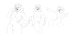 action_pose anonymous_artist anthro big_breasts breasts canid canine canis fangs felid female fox genitals gesture grey_fox group haha hand_gesture hi_res lion mammal mane nova_era nude one_eye_closed pantherine pointing pointing_up pose pussy sketch tail tail_tuft teeth three-quarter_view tuft urocyon wink wolf