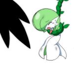  bob_cut closed_eyes colored_skin dress envi55109095 gardevoir green_hair highres multicolored_skin out_of_frame plant pokemon pokemon_(creature) restrained simple_background sweatdrop two-tone_skin vines white_background white_dress white_skin 