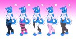 anthro band-aid bandage blush blush_lines bottomwear bulge canid canine canis clothed clothing femboy hi_res legwear looking_at_viewer male mammal solo thick_thighs thigh_high_stockings thigh_highs wolf wolfyzeeb zeeb_wolfy