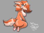 anthro blue_eyes breasts butt canid canine crouching female fox foxtea looking_at_viewer mammal nipples nude pink_nipples presenting presenting_hindquarters raposinha_(foxtea) seductive solo