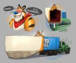 abdominal_bulge anal anal_penetration anthro extreme_penetration felid frosted_flakes grey_background hi_res kellogg&#039;s lotolotl male mammal mascot pantherine penetration ridiculous_bulge simple_background tiger tony_the_tiger truck_(vehicle) vehicle vehicle_insertion xray_view 