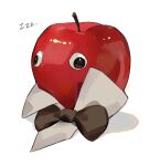  absurdres apple apple_(reverse:1999) bow bowtie commentary crrn english_commentary food fruit googly_eyes highres no_humans object_focus reverse:1999 simple_background solo white_background zzz 