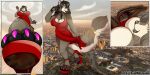  2021 alst anthro breasts canid canine canis city city_background city_destruction clothed clothing colored_nails destruction extreme_size_difference feet female first_person_view foot_fetish foot_focus footwear hi_res high_heels macro macro_anthro macro_female mammal mexican_wolf nails pawpads paws photo_background photography_(artwork) size_difference solo thaismotosuwa wolf 