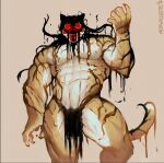  abs black_mask black_stripes convenient_censorship dream_tiger_(govy9807) felid fur looking_at_viewer male mammal morlacoste muscular muscular_male nipples nude pantherine pecs red_eyes simple_background solo stripes tan_body tan_fur tiger tusks 