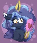 absurd_res amber_eyes blue_body blue_fur blue_hair blush chest_tuft equid equine fan_character female feral fur hair hand_mirror hasbro heart_symbol hi_res horn mammal mirror my_little_pony mythological_creature mythological_equine mythology tuft unicorn witching_hour witchtaunter