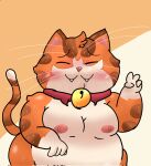  anthro bell big_butt butt cat_tail collar collar_only cute_fangs domestic_cat erect_nipples eyes_closed felid feline felis hi_res jingle_bell male mammal moobs nipples nude obese overweight raymond_(ugly-rat15508) smile solo ugly-rat15508 whiskers wide_hips 