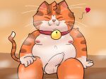  age_difference anthro balls bell big_butt butt cat_tail collar collar_only cute_fangs domestic_cat felid feline felis genitals heart_symbol hi_res jingle_bell male mammal nipples nude older_male penis raymond_(ugly-rat15508) slightly_chubby slightly_chubby_male solo ugly-rat15508 