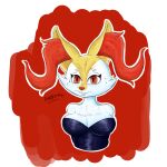  1:1 andrewp0rcupine anthro big_breasts braixen breasts canid canine clothed clothing digital_drawing_(artwork) digital_media_(artwork) female fennec_fox fox fur generation_6_pokemon hair looking_at_viewer mammal nintendo pokemon pokemon_(species) shaded simple_background solo true_fox white_body white_fur white_hair worried yellow_body yellow_fur 