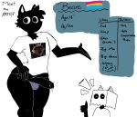  anthro beans_(character) black_body blue_clothing blue_underwear canid canine clothing death_(puss_in_boots) dreamworks felid feline femboy genitals hi_res hornybeans humanoid_genitalia humanoid_penis male mammal model_sheet penis puss_in_boots_(dreamworks) solo thick_thighs underwear white_clothing wide_hips 