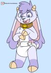  anthro bell bell_collar billie_(billie_bust_up) billie_bust_up bovid caprine clothed clothing collar diaper diaper_only female female/female goat hi_res kibacpup mammal solo topless 
