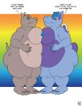 2019 50percentgrey anthro belly big_belly big_breasts breasts buckteeth butt common_hippopotamus cotton_tail disney dreamworks duo english_text eye_contact feet female female/female fur gloria_the_hippopotamus hair half-closed_eyes hand_on_belly hi_res hippopotamid hoppopotamus_(the_wuzzles) looking_at_another madagascar_(series) mammal nails narrowed_eyes nipples nude overweight overweight_anthro overweight_female signature slightly_chubby slightly_chubby_anthro slightly_chubby_female smile standing teeth text the_wuzzles thick_thighs thoughts toenails toes wide_hips wings