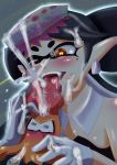  :d =_= anger_vein aori_(splatoon) armpit_crease bangs bare_shoulders black_hair blush cephalopod_eyes commentary_request detached_collar domino_mask fangs food food_on_head gloves glowing hand_on_another&#039;s_head heart heart_in_eye highres inkling licking long_hair looking_at_another looking_down looking_up mask mole mole_under_eye object_on_head one_eye_closed open_mouth orange_eyes orange_skin pointy_ears saliva sexually_suggestive shiny shiny_skin short_eyebrows sidelocks simulated_fellatio sleeveless smile splatoon_(series) squirting star_(sky) starry_background suggestive_fluid swept_bangs symbol_in_eye tentacle_hair the-j thick_eyebrows tied_hair tongue tongue_out upper_body upper_teeth v-shaped_eyes white_gloves 