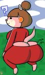  animal_crossing anthro big_butt bouncing_butt bubble_butt butt butt_cleavage clothing crouching exercise female freckled_butt freckles hi_res klutzatdusk looking_at_viewer looking_back lottie_(animal_crossing) mammal mustelid nintendo otter solo tight_clothing workout workout_clothing 
