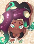  &lt;3 &lt;3_eyes absurd_res animal_humanoid animal_print big_breasts bikini black_bikini black_clothing black_swimwear blush bra breasts cephalopod cephalopod_humanoid clothing dark_skin female hi_res huge_breasts humanoid kneeling looking_at_viewer marina_(splatoon) marine marine_humanoid mollusk mollusk_humanoid nintendo octarian octoling pseudo_hair rilex_lenov solo splatoon swimwear tentacle_hair tentacles underwear video_games water 