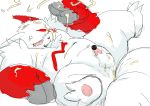  2015 animal_genitalia animal_penis anthro balls bodily_fluids censored cum cum_on_face fur genital_fluids genitals hi_res ineffective_censorship male natunokemono nintendo overweight overweight_anthro overweight_male penis pink_penis pok&eacute;mon pok&eacute;mon_(species) red_body red_fur solo tapering_penis video_games white_body white_fur zangoose 