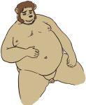  2008 anthro balls belly brown_body brown_fur fur genitals male mammal moobs nipples obese obese_anthro obese_male oktomato overweight overweight_anthro overweight_male penis simple_background solo ursid white_background 