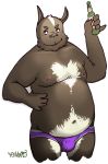  2008 anthro belly brown_body brown_fur bulge clothing fur humanoid_hands lagomorph leporid male mammal moobs nipples oktomato overweight overweight_anthro overweight_male rabbit simple_background solo underwear white_background white_body white_fur 