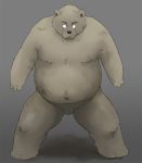  2008 anthro belly black_nose brown_body brown_fur fur kemono kick_(artist) male mammal overweight overweight_anthro overweight_male simple_background solo ursid 