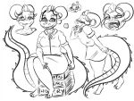  4:3 amy(vamoos) anthro chimera clothed clothing dragon european_mythology female fully_clothed greek_mythology littlemissburton model_sheet monochrome mythological_chimera mythology solo 