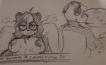  after_sex anthro blush bodily_fluids breasts dialogue drawing duo female fur gaming giant_panda hair hi_res hijackerdraws_(artist) male male/female mammal multicolored_body multicolored_fur multicolored_hair nipples playing_videogame sweat two_tone_body two_tone_fur two_tone_hair ursid 