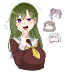  +++ 4girls :3 :d alternate_eye_color bob_cut breasts brown_dress brown_hair chibi chibi_inset closed_mouth colored_inner_hair commentary d: diagonal_bangs dress evil_smile frown fujishima_megumi green_eyes green_hair grey_hair hair_bun hair_ornament hairclip half-closed_eye hasu_no_sora_school_uniform heart highres inverted_bob large_breasts link!_like!_love_live! long_hair long_sleeves looking_at_viewer love_live! missing_texture_(source) multicolored_hair multiple_girls neckerchief nervous_smile nervous_sweating oogami_sachi open_mouth otomune_kozue pink_eyes purple_hair raised_eyebrow red_hair sailor_collar sailor_dress sanpaku school_uniform short_hair side_ponytail sidelocks simple_background single_side_bun smile solo_focus star_(symbol) star_hair_ornament straight_hair streaked_hair sweat swept_bangs tetetsu_(yuns4877) two_side_up upper_body virtual_youtuber white_background white_sailor_collar winter_uniform yellow_neckerchief yugiri_tsuzuri 