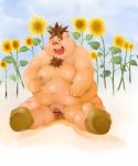  2009 anthro balls bbn belly domestic_pig genitals hi_res kemono male mammal moobs nipples obese obese_anthro obese_male outside overweight overweight_anthro overweight_male penis pubes sitting solo suid suina sus_(pig) 