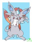  beanydraws eeveelution espeon facing_viewer fusion happy hindpaw horn male nintendo paws pok&eacute;mon pok&eacute;mon_(species) pok&eacute;mon_fusion semi-anthro simple_background smile solo spreading video_games volcarona wings 
