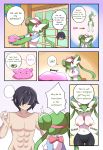  absurd_res ambiguous_gender big_breasts blush breasts clothing comic dialogue ditto_(pok&eacute;mon) english_text eyes_closed female gardevoir group hi_res human humanoid lucyfercomic male mammal navel nintendo nipples not_furry pok&eacute;mon pok&eacute;mon_(species) text the_professor_(lucyfercomic) video_games 