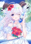  breast_hold dress horns konataeru summer_dress 