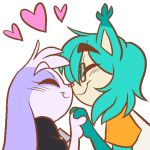  &lt;3 1:1 alpha_channel anthro ashley_nichols blush duo eyewear felid female fur glasses hand_holding hunibun hunicast kovicat lagomorph leporid long_ears love male mammal nose_to_nose purple_body purple_fur rabbit romantic_couple turquoise_fur 