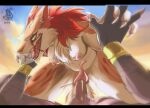 breasts claws clitoral_hood duo female female_on_top first_person_view genitals hi_res interlocked_fingers male male/female omez on_top open_mouth penetration penis prehensile_clitoral_hood pussy sergal teeth tongue vaginal vaginal_penetration