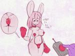  anthro breasts collar controller ears_up female lagomorph leporid male mammal marshmallow-ears paws peachy_(marshmallow-ears) rabbit remote_control sex_toy solo text toy vibrator 