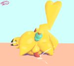  absurd_res anal anal_penetration anthro balls bent_over bodily_fluids buttplug buttplug_in_ass buttplug_tail cum dildo ejaculation fake_tail fur genital_fluids genitals hi_res lofitoffee looking_pleasured male nintendo penetration penis pikachu pok&eacute;mon pok&eacute;mon_(species) sex_toy sex_toy_in_ass solo thick_thighs video_games yellow_body yellow_fur 