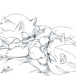  1:1 anthro areola bed_sheet bedding big_breasts black_nose blush breasts crossgender cunnilingus duo eulipotyphlan eyelashes female half-closed_eyes hedgehog line_art male male/female mammal narrowed_eyes nipples oral sex shadow_the_hedgehog simple_background soina sonic_the_hedgehog sonic_the_hedgehog_(series) spread_legs spreading vaginal video_games white_background 