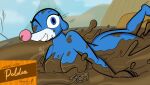 absurd_res anthro big_breasts breasts butt cleavage clothed clothing eyelashes female generation_7_pokemon hi_res looking_at_viewer mammal marine messy mud mud_pit muddy nintendo nude outside pinniped pokemon pokemon_(species) popplio postcard seal sebaku slightly_chubby smile solo spanish_text swamp teeth text wam