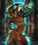 anthro areola bodily_fluids bottomwear clothed clothing cum dancing digital_media_(artwork) ear_piercing ear_ring eyelashes felid feline femboy fingers flaccid fur genital_fluids genitals glowing glowing_eyes hair heroes_of_might_and_magic heroes_of_might_and_magic_5 hi_res humanoid_genitalia humanoid_penis jewelry leaking_cum lirium_chevalier looking_at_viewer magic male mammal might_and_magic nipples penis piercing ring_piercing skirt smile solo standing tail topless topless_anthro topless_male translucent translucent_bottomwear translucent_clothing translucent_skirt ubisoft