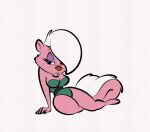 anthro barefoot bedroom_eyes big_breasts bimbette breasts cleavage clothed clothing feet female fur hair hi_res mammal mephitid narrowed_eyes pink_body pink_fur red_nose seductive skunk solo stanmort thick_thighs tiny_toon_adventures toes warner_brothers white_body white_fur white_hair wide_hips