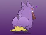 absurd_res alekoin ambiguous_gender anthro ball_nuzzling ball_worship balls balls_on_face big_balls big_butt butt dominant dominant_male duo facesitting floating generation_1_pokemon gengar genitals hi_res male male/ambiguous nintendo penis pikachu pokemon pokemon_(species) purple_balls purple_body purple_butt purple_skin sitting_on_another submissive submissive_ambiguous