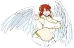  2020 bulge clothed clothing digital_media_(artwork) feathered_wings feathers gynomorph humanoid intersex kittydee solo white_body white_feathers winged_humanoid wings 