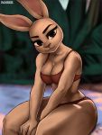  2020 anthro aozee beastars bra breasts cleavage clothed clothing female fur haru_(beastars) hi_res lagomorph leporid looking_at_viewer mammal panties rabbit solo thick_thighs underwear white_body white_fur wide_hips 