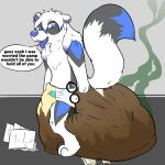  1:1 after_vore anthro diaper diaper_disposal disposal english_text feces hi_res male messy_diaper pooping scat soiled_diaper soiling soiling_diaper text vore yourfur 