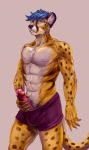  anthro cheetah chilldog felid feline genitals halfbody hi_res male mammal masturbation penis solo 