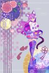  1girl ;) animal_ear_fluff animal_ears anklet boots cat_ears cat_girl cat_tail choker closed_mouth collarbone cure_macaron elbow_gloves floating_hair food_themed_hair_ornament full_body gloves hair_ornament head_tilt highres jewelry kirakira_precure_a_la_mode long_hair macaron_hair_ornament miniskirt one_eye_closed precure purple_choker purple_eyes purple_footwear purple_hair short_sleeves skirt smile solo standing strawberrylove2525 tail thigh_boots thighhighs very_long_hair white_gloves zettai_ryouiki 