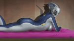  absurd_res breasts brouva butt eve female hi_res humanoid looking_at_viewer lying lying_in_bed machine not_furry on_front robot seductive side_boob solo synthetic 