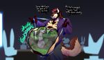 2024 anthro background_character beard belly belly_hair big_belly bodily_fluids body_hair business_meeting business_suit chase_(someroo) chest_hair clothing dialogue digestion english_text facial_hair fluffy fluffy_tail hair hi_res hyena imprint imprint_head kangaroo macropod male male_pred male_prey mammal marsupial navel neck_tuft rumbling_stomach screen smile squirming stomach_acid suit tail text tuft vore wild_(wildside) wildside