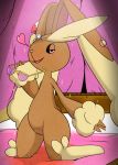  2020 anthro beautyfromabove blush brown_body clothed clothing digital_media_(artwork) female fur genitals hi_res lagomorph looking_at_viewer lopunny mammal nintendo open_mouth pok&eacute;mon pok&eacute;mon_(species) presenting pussy smile solo video_games 