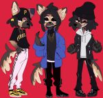 adidas anthro canid canine canis clothing collar devin_(yungyiff) domestic_dog dreadlocks dustbinrat fashion german_shepherd herding_dog hi_res male mammal pastoral_dog solo spiked_collar spikes 
