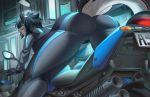  2020 anthro butt clothed clothing digital_media_(artwork) female kuroame looking_back motorcycle presenting presenting_hindquarters smile solo teeth tight_clothing vehicle 