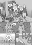  2020 accipitrid accipitriform anthro avian bird boat canid canine clothed clothing comic dialogue digital_media_(artwork) disney dragon eagle english_text eyewear female fish fox freckles_(artist) gloves_(marking) greyscale group judy_hopps lagomorph leg_markings leporid male mammal marine markings monochrome nick_wilde rabbit reptile scalie shark snake socks_(marking) speech_bubble sunglasses text vehicle water watercraft zootopia 